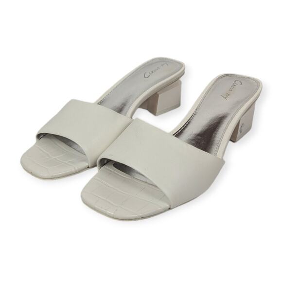Circus NY by Sam Edelman White Croc Nova Block Heel Mules Size 6.5 - Picture 2 of 11